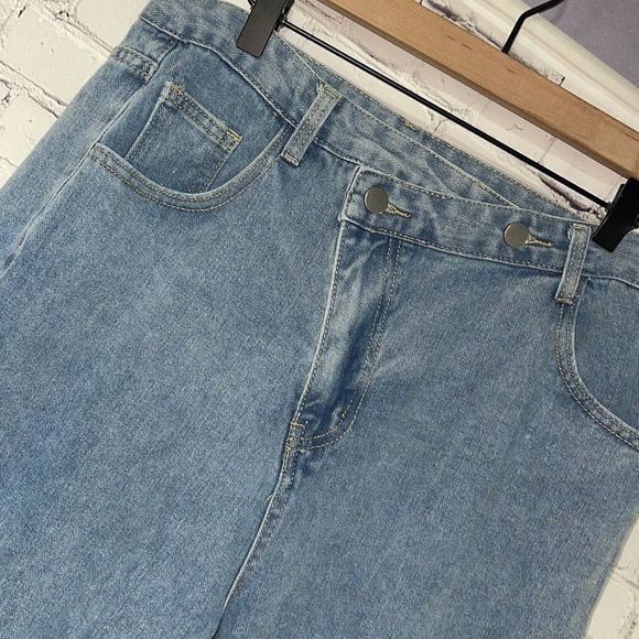 Offset Button Vintage Fit Denim y2k - Picture 8 of 12